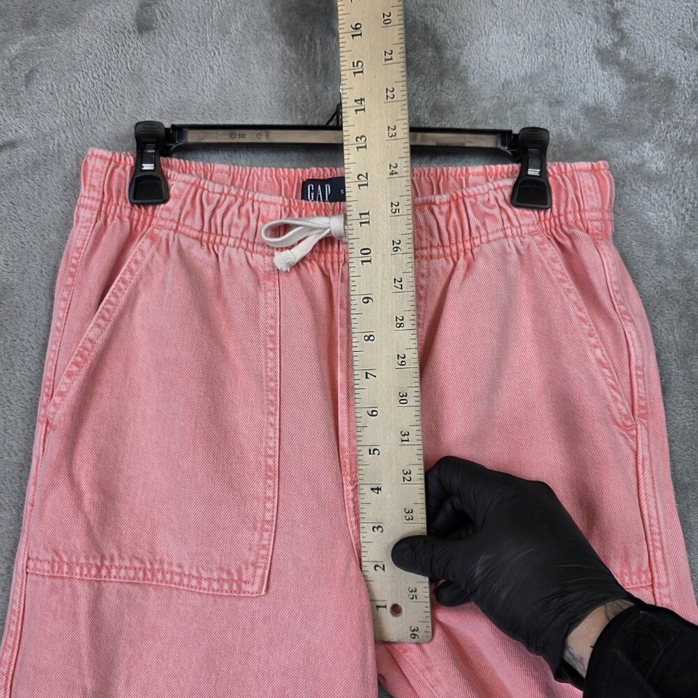 Gap pink drawstring waist, pull-on barrel pants. size S - Picture 8 of 12